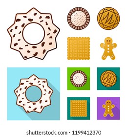 Vector design of biscuit and bake icon. Collection of biscuit and chocolate stock vector illustration.