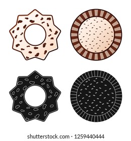 Vector design of biscuit and bake icon. Set of biscuit and chocolate stock symbol for web.