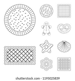 Vector design of biscuit and bake logo. Collection of biscuit and chocolate vector icon for stock.