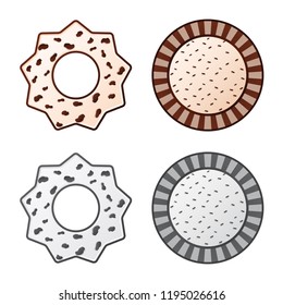 Vector design of biscuit and bake logo. Set of biscuit and chocolate vector icon for stock.