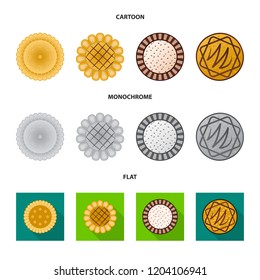 Vector design of biscuit and bake logo. Set of biscuit and chocolate vector icon for stock.