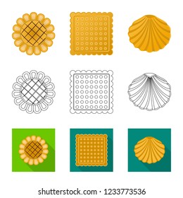 Vector design of biscuit and bake logo. Collection of biscuit and chocolate vector icon for stock.