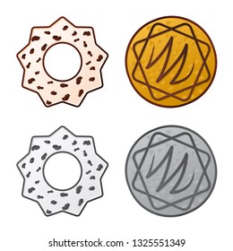 Vector design of biscuit and bake logo. Collection of biscuit and chocolate stock symbol for web.