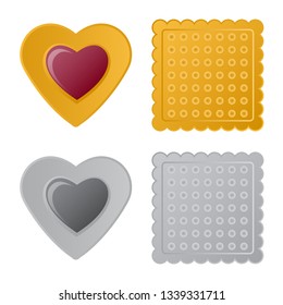 Vector design of biscuit and bake logo. Set of biscuit and chocolate stock vector illustration.