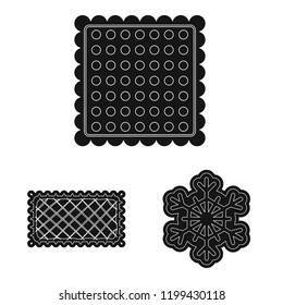 Vector design of biscuit and bake sign. Collection of biscuit and chocolate vector icon for stock.