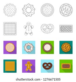 Vector design of biscuit and bake sign. Collection of biscuit and chocolate stock vector illustration.
