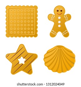 Vector design of biscuit and bake sign. Collection of biscuit and chocolate stock vector illustration.