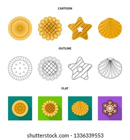 Vector design of biscuit and bake sign. Collection of biscuit and chocolate vector icon for stock.