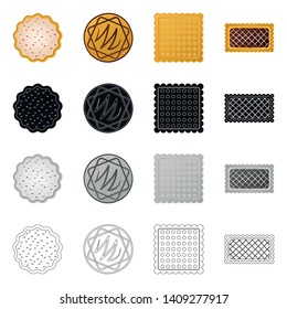 Vector design of biscuit and bake sign. Collection of biscuit and chocolate vector icon for stock.