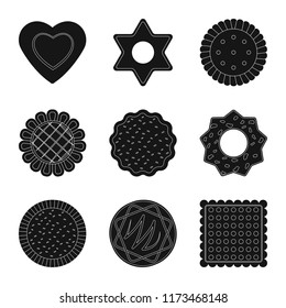 Vector design of biscuit and bake symbol. Collection of biscuit and chocolate vector icon for stock.