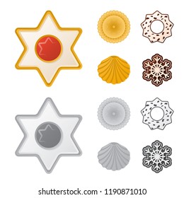 Vector design of biscuit and bake symbol. Collection of biscuit and chocolate vector icon for stock.