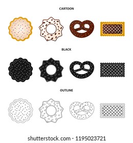 Vector design of biscuit and bake symbol. Collection of biscuit and chocolate stock symbol for web.
