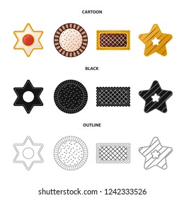 Vector design of biscuit and bake symbol. Collection of biscuit and chocolate stock vector illustration.