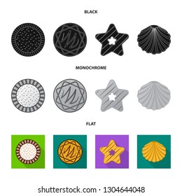 Vector design of biscuit and bake symbol. Set of biscuit and chocolate stock symbol for web.