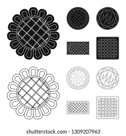 Vector design of biscuit and bake symbol. Collection of biscuit and chocolate stock vector illustration.