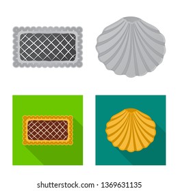 Vector design of biscuit and bake symbol. Collection of biscuit and chocolate stock vector illustration.