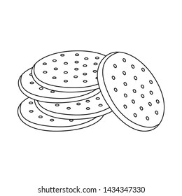 Vector design of biscuit and cracker sign. Collection of biscuit and texture stock symbol for web.