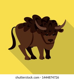 Vector design of bison and buffalo sign. Set of bison and wild stock symbol for web.