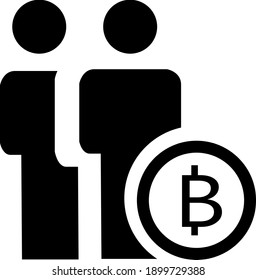 Vector design of bitcoin user icons for multiple use. Designed for toolbars in the user interface. A vector image isolated on a transparent background.