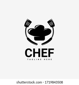 Vector Design of a Black Chef Logo, Suitable for Those Who Like to Cook