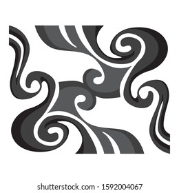 Vector Design of Black Flower Ornaments