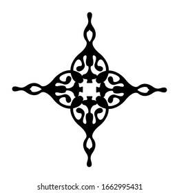 Vector Design of Black Flower with Pattern Theme