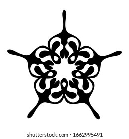 Vector Design of Black Flower with Pattern Theme