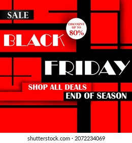 Diseño de vectores de Black Friday Sale y antecedentes de promoción para la plantilla de anuncios y banners de marketing