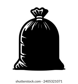 Vector design of a black garbage bag 