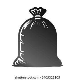 Vector design of a black garbage bag 