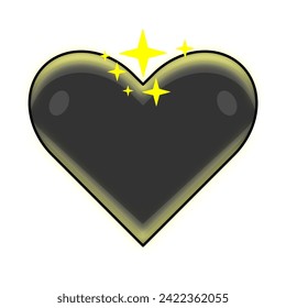 diseño vectorial de una luz amarilla radiante en el corazón negro
