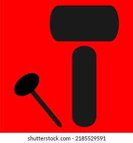 Vector Design. Black Icons And Nails