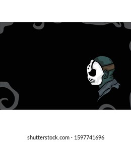 Vector Design of a Black Killer Frame with a Horror Theme