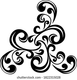 Vector Design of a Black Leaf Box Frame with a Natural Theme
