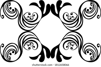 Vector Design of Black Leaf Ornaments with Nature Theme