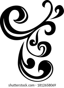 Vector Design of Black Leaf Ornaments with Nature Theme