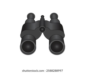 vector design of a black pair of binoculars equipped with a small stopper at the top, usually used to see objects at a distance so they can be seen more clearly