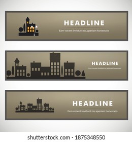 Vector design of black silhouette cityscape eps