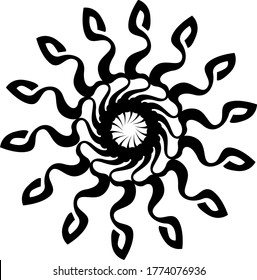 Diseño vectorial de los adornos de Sol Negro