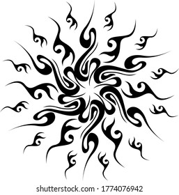 Vector Design of Black Sun Ornaments