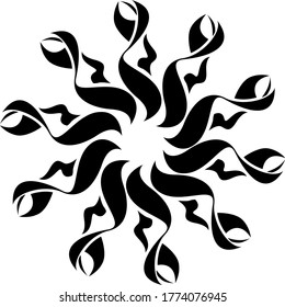 Vector Design of Black Sun Ornaments