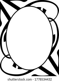 Vector Design of a Black Triangle Ornament Frame Circle an Object Theme