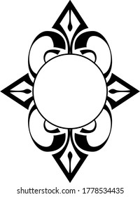 Diseño vectorial de un marco con un ángulo de triángulo negro y un tema de objeto