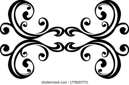 Vector Design of Black Wave Ornaments
