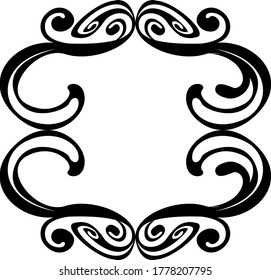 Vector Design of Black Wave Ornaments