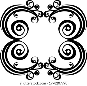 Vector Design of Black Wave Ornaments