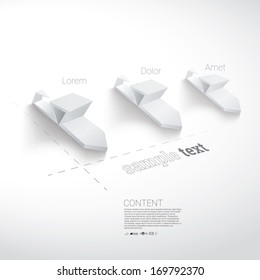 Vector design. Black and white edition of an illustrated arrow set template layout composition of three isolated infographics eelement for website, printed brochure presentation and different medium