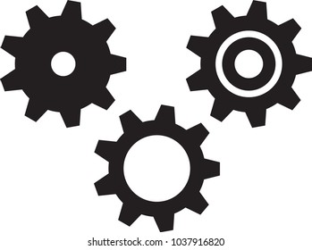 Vector design of black and white gears