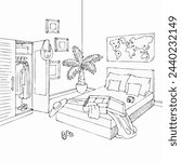 Vector design for black and white interior decor 
