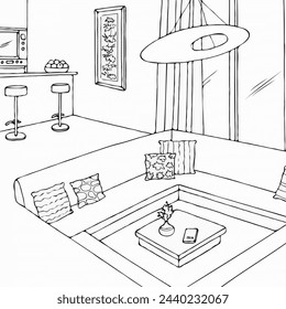 Vector design for black and white interior decor 